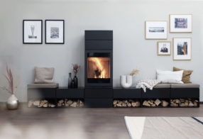 A fireplace becomes an elegant living landscape